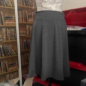 Elegant Gray Midi Skirt